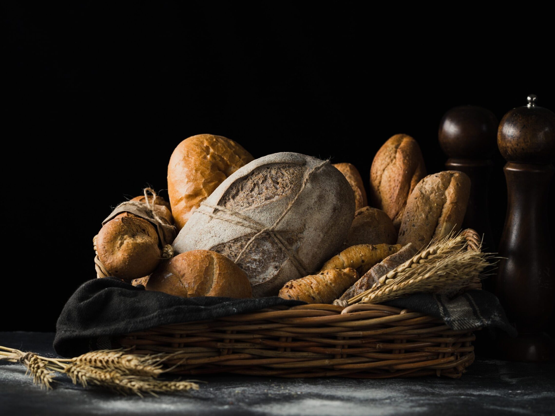assorted breads in basket