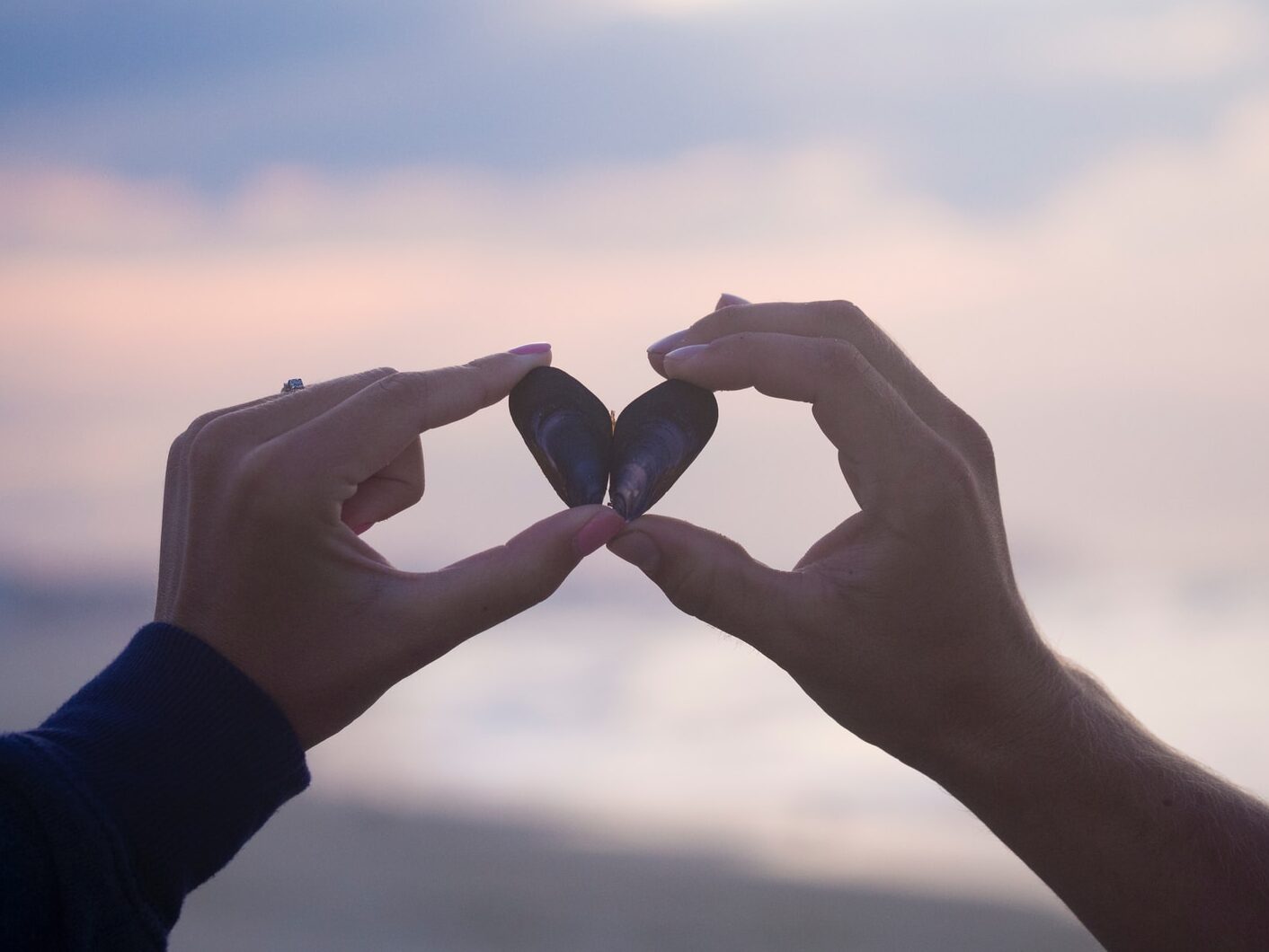 person holding black stones