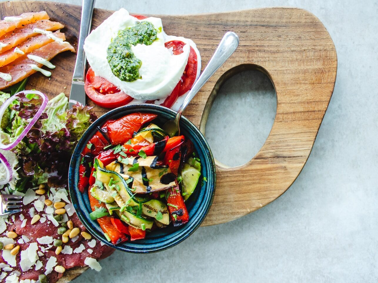 tray of food on white surface