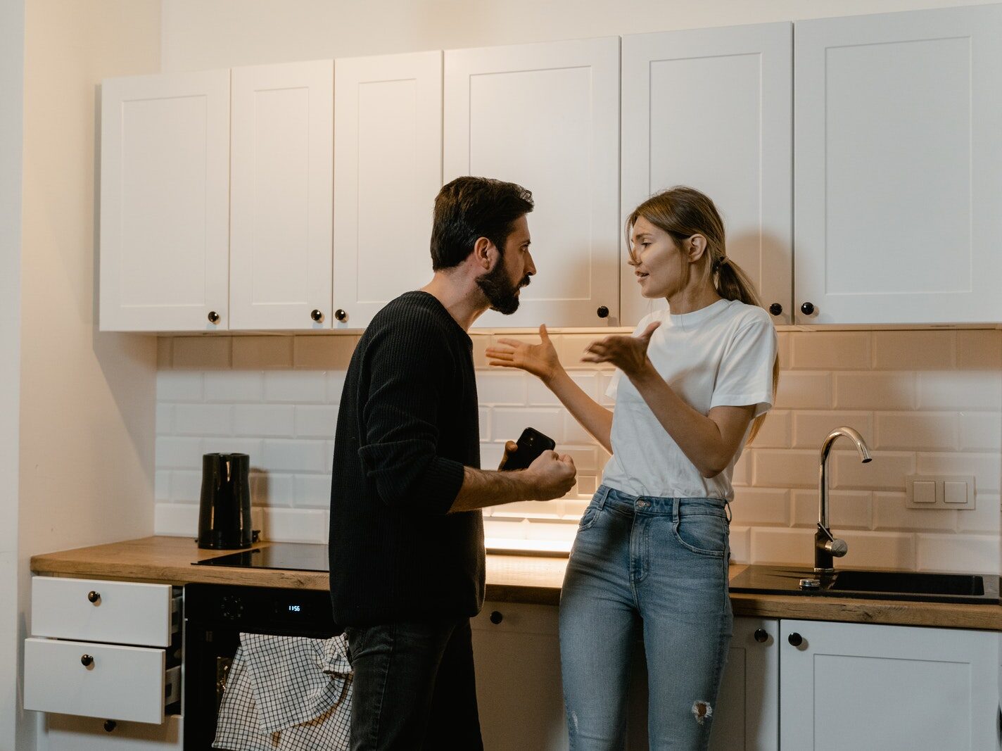 Man and Woman Arguing in a Kitchen