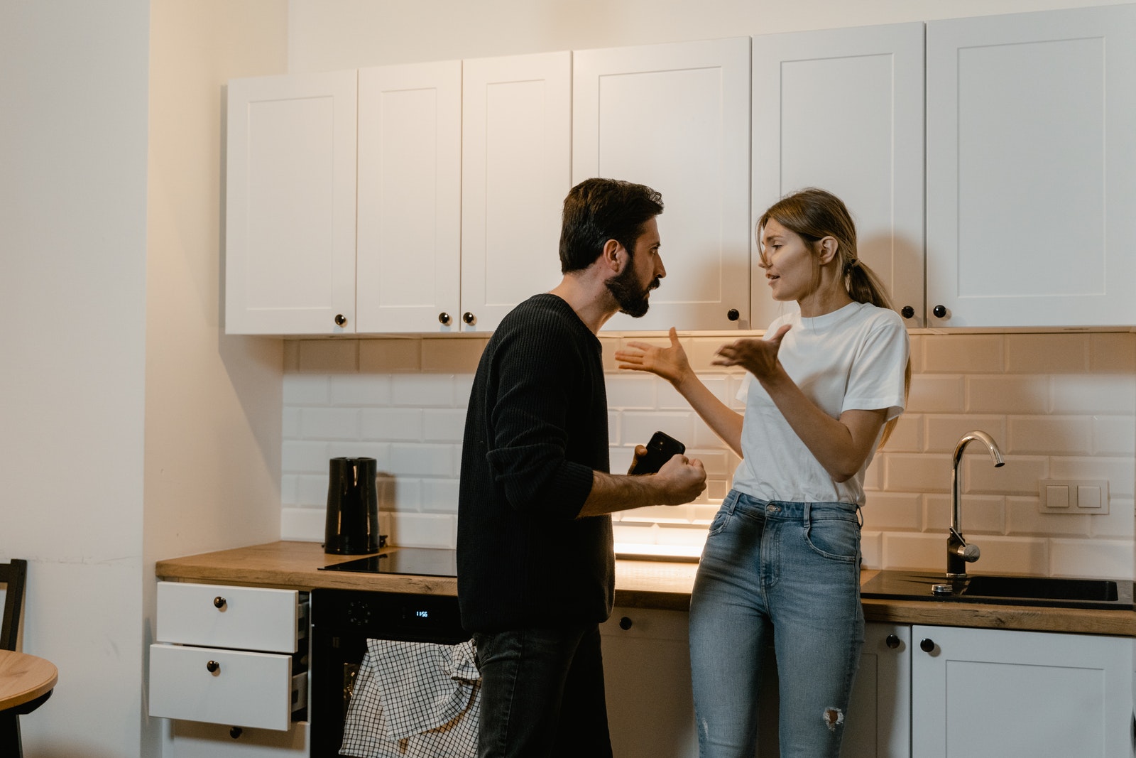 Man and Woman Arguing in a Kitchen