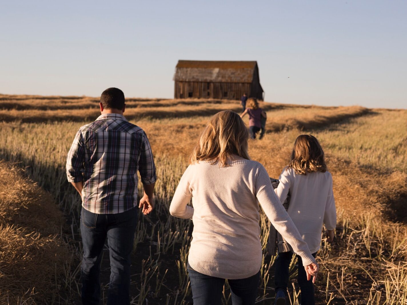 man and women walks on grasses during daytime