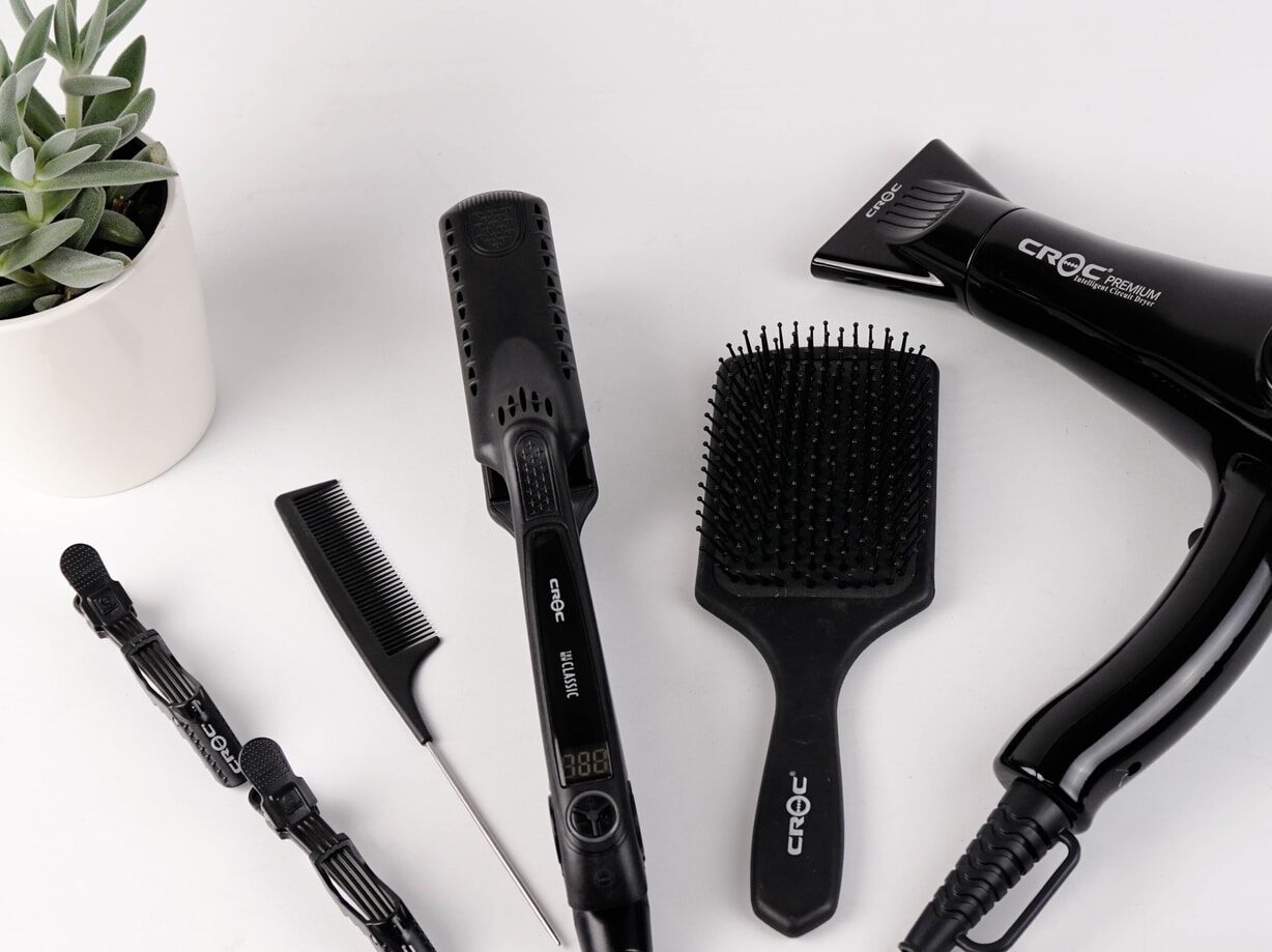 black hair brush