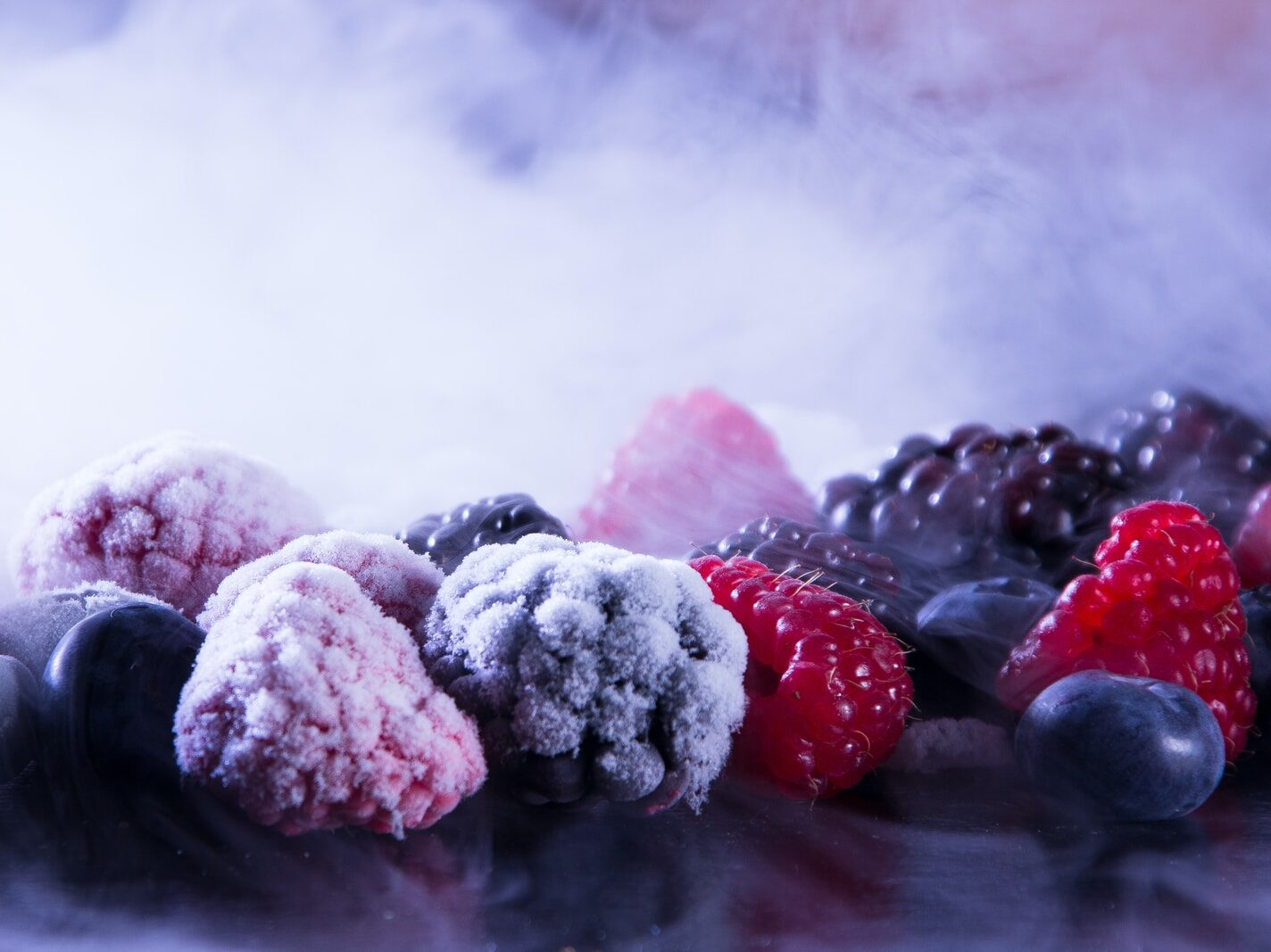 frozen blueberries, raspberries, and blackberries