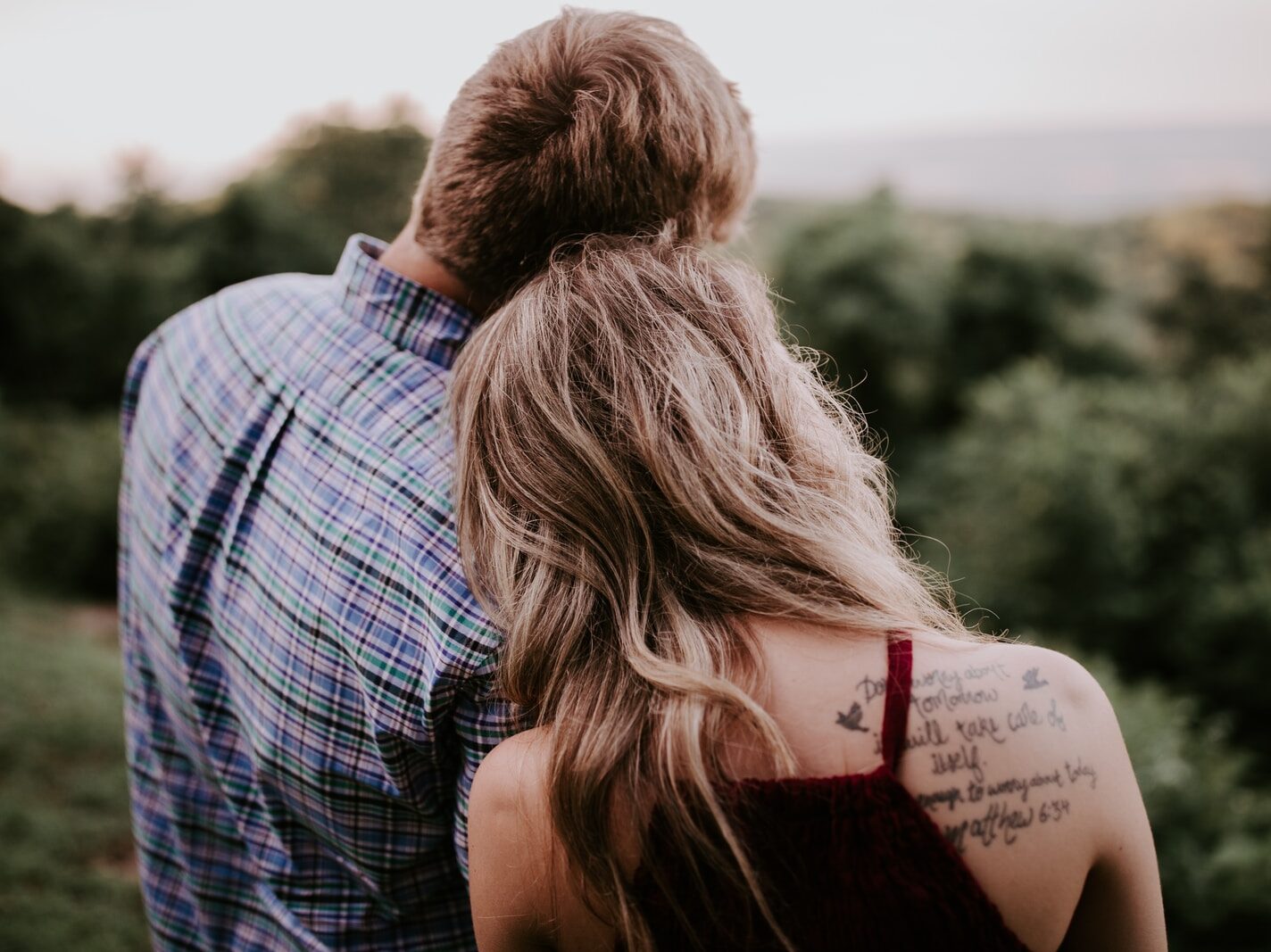 couple standing on mountain