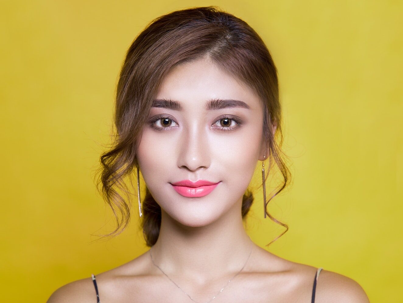 Woman Wearing Black Spaghetti Strap Top