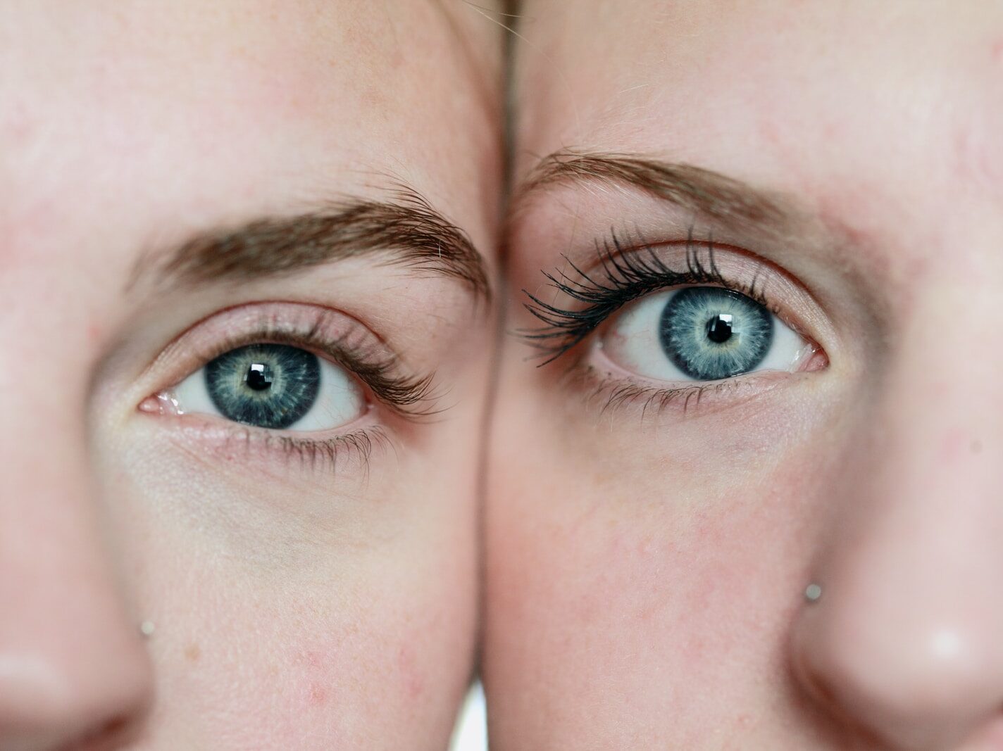 photo of woman's face reflection