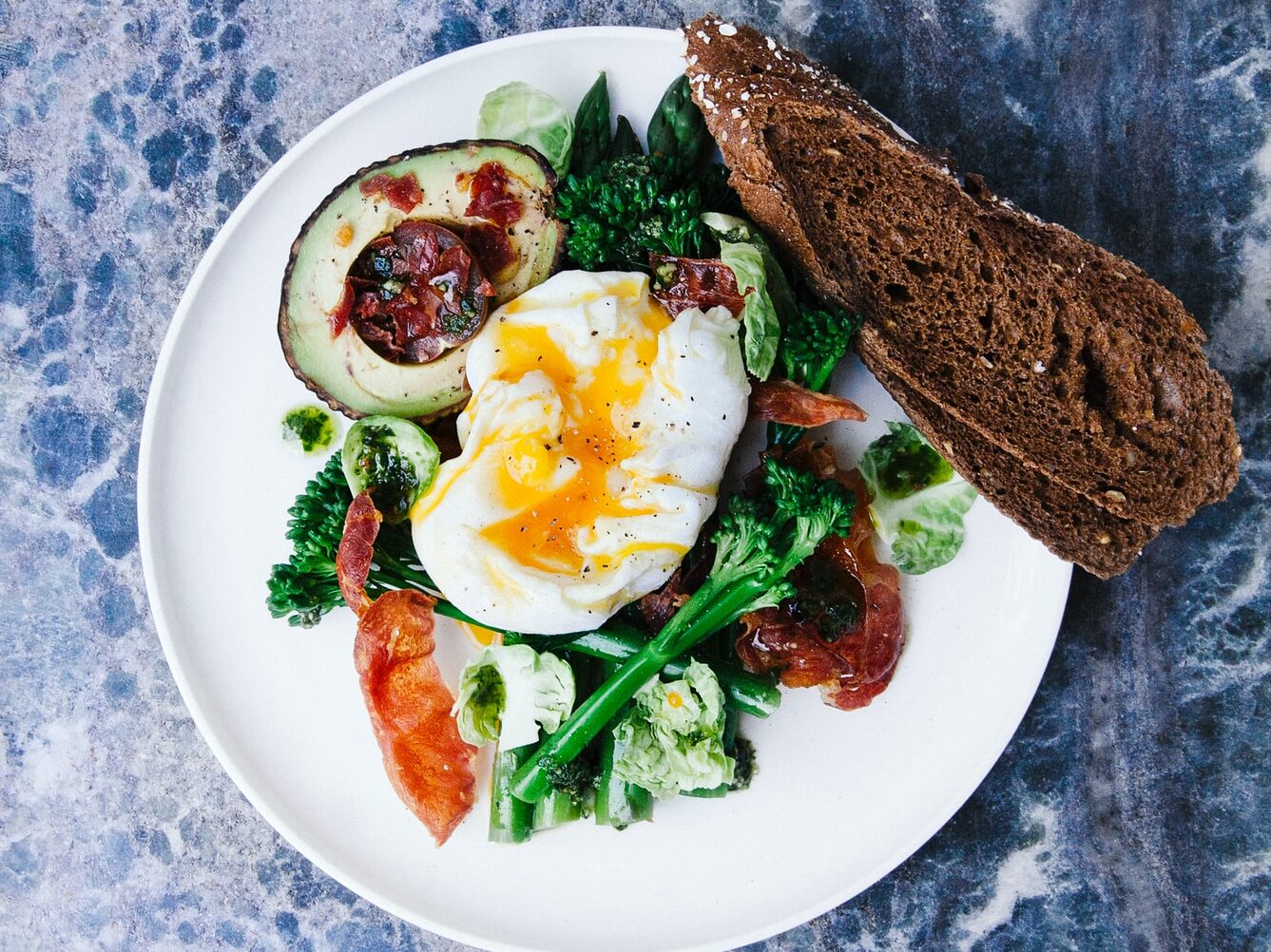 vegetable salad served on plate