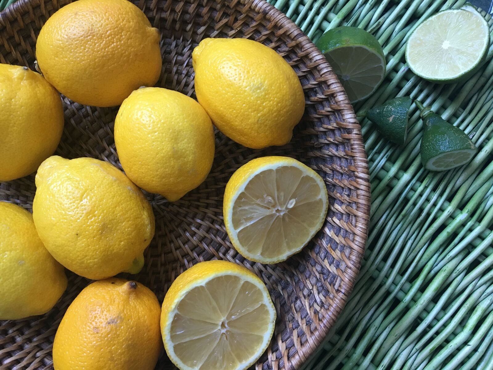 basket of yellow lemons