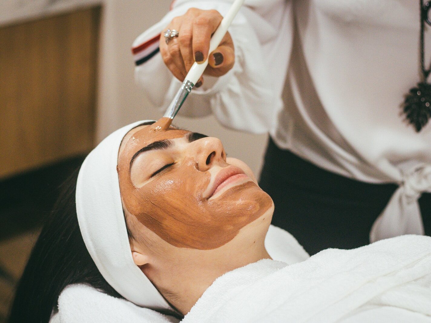 man wearing mud mask