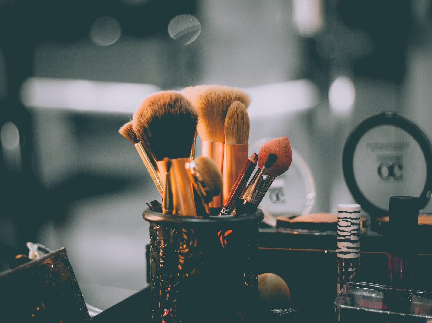 assorted make-up brushes closed up photography