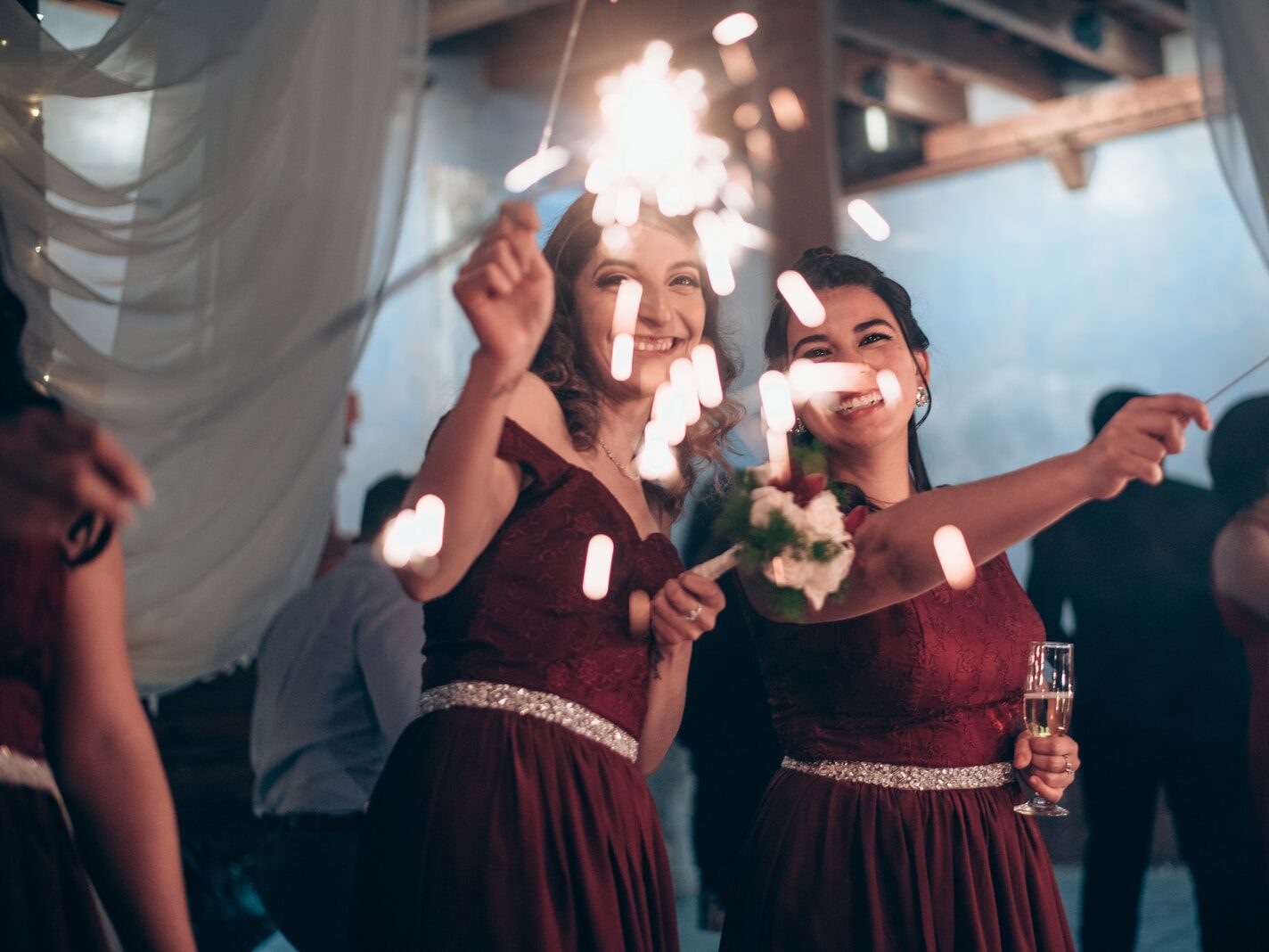 long exposure photography of holding firecracker