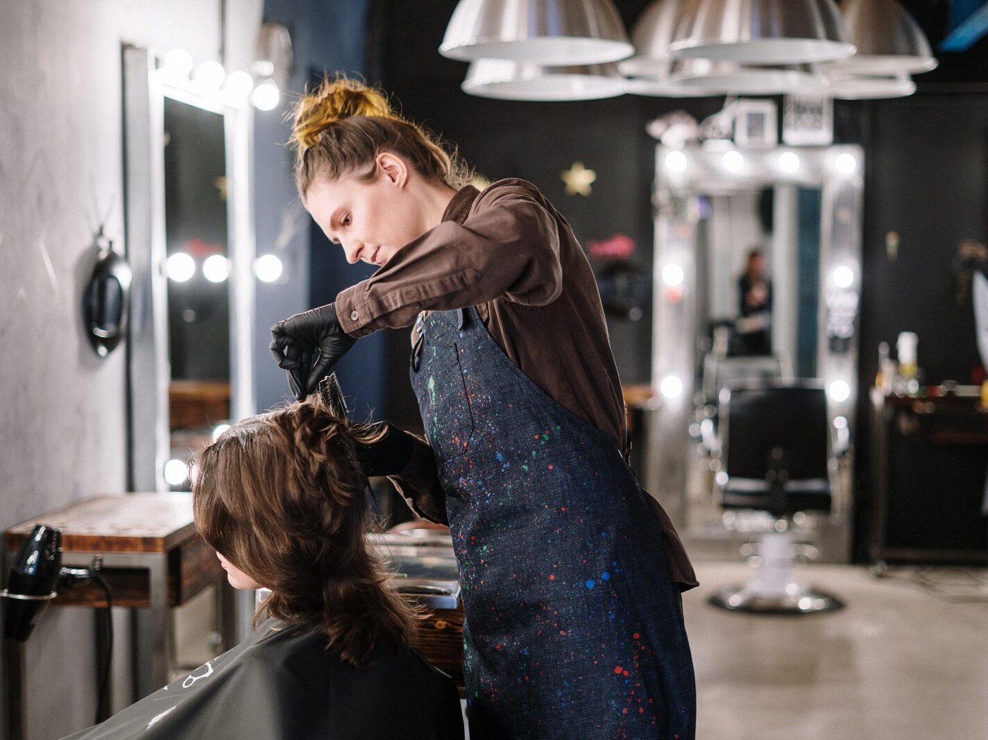 Woman Getting a Haircut