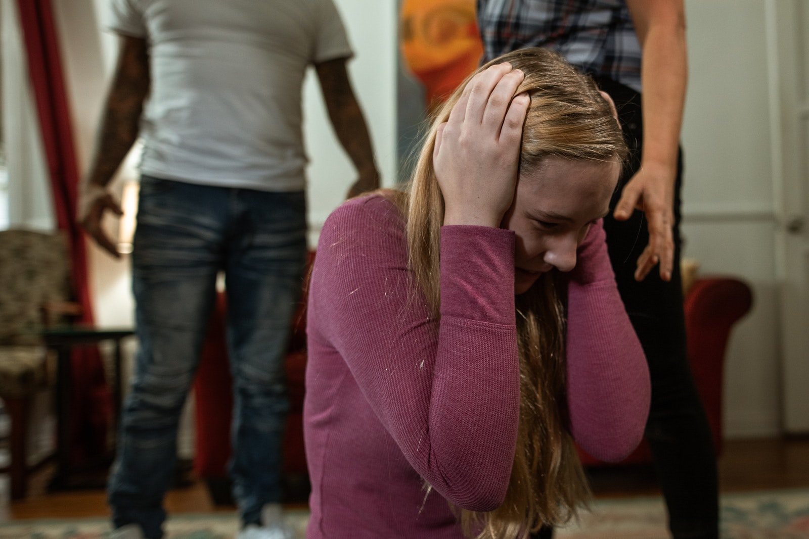 Photo by RODNAE Productions - ČasProŽeny.cz Woman in Purple Sweater Covering Her Face With Her Hand