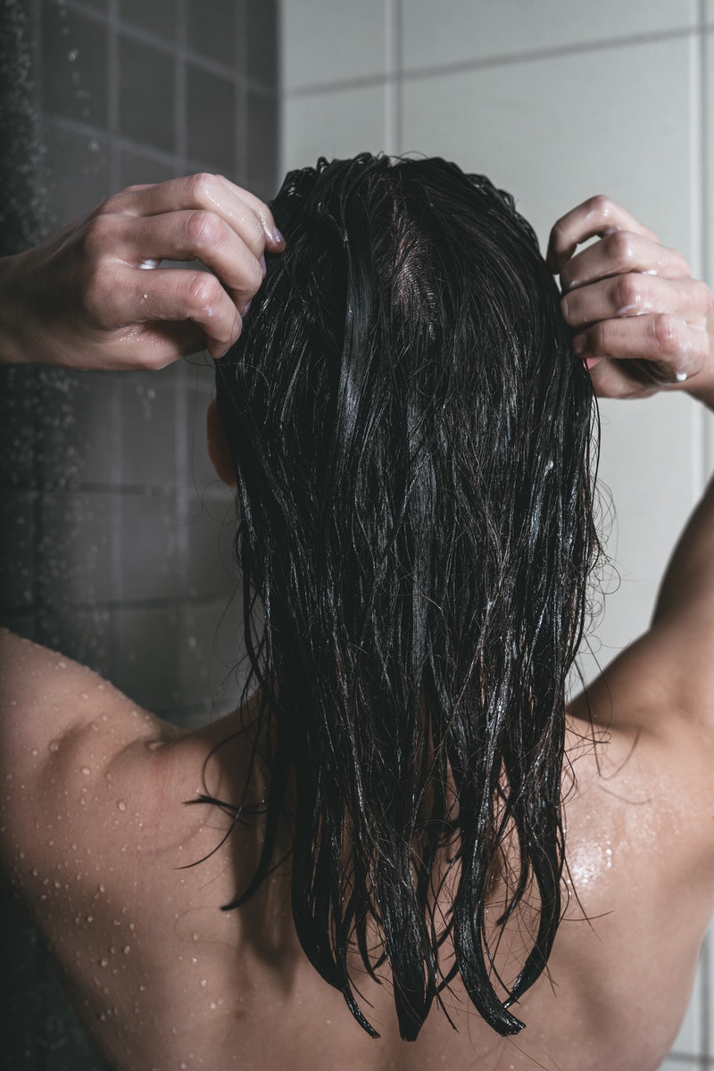 Topless Woman With Black Hair