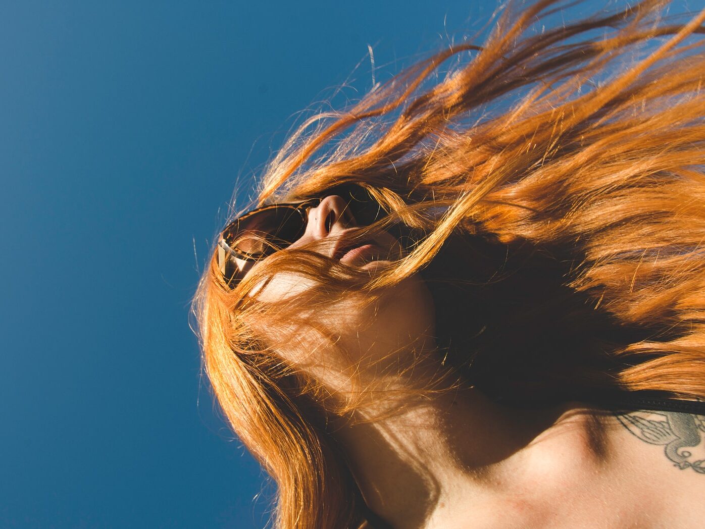 woman with long red hair