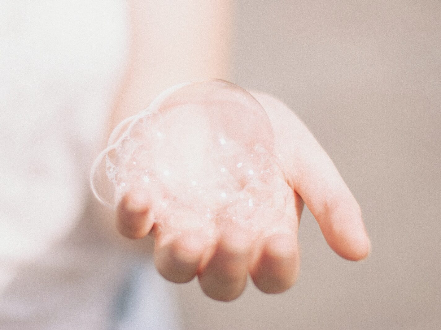 person holding bubbles