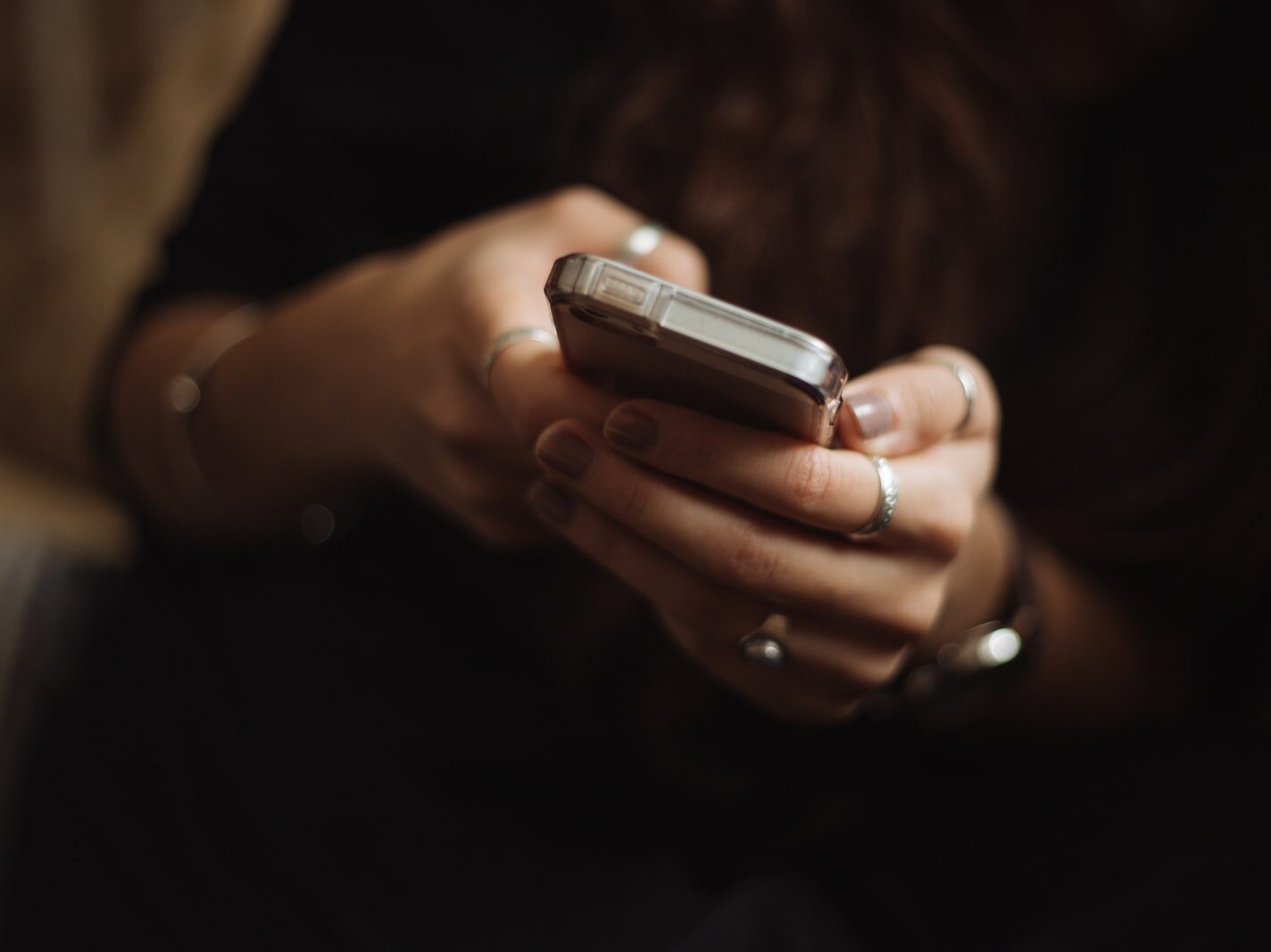 person using smartphone