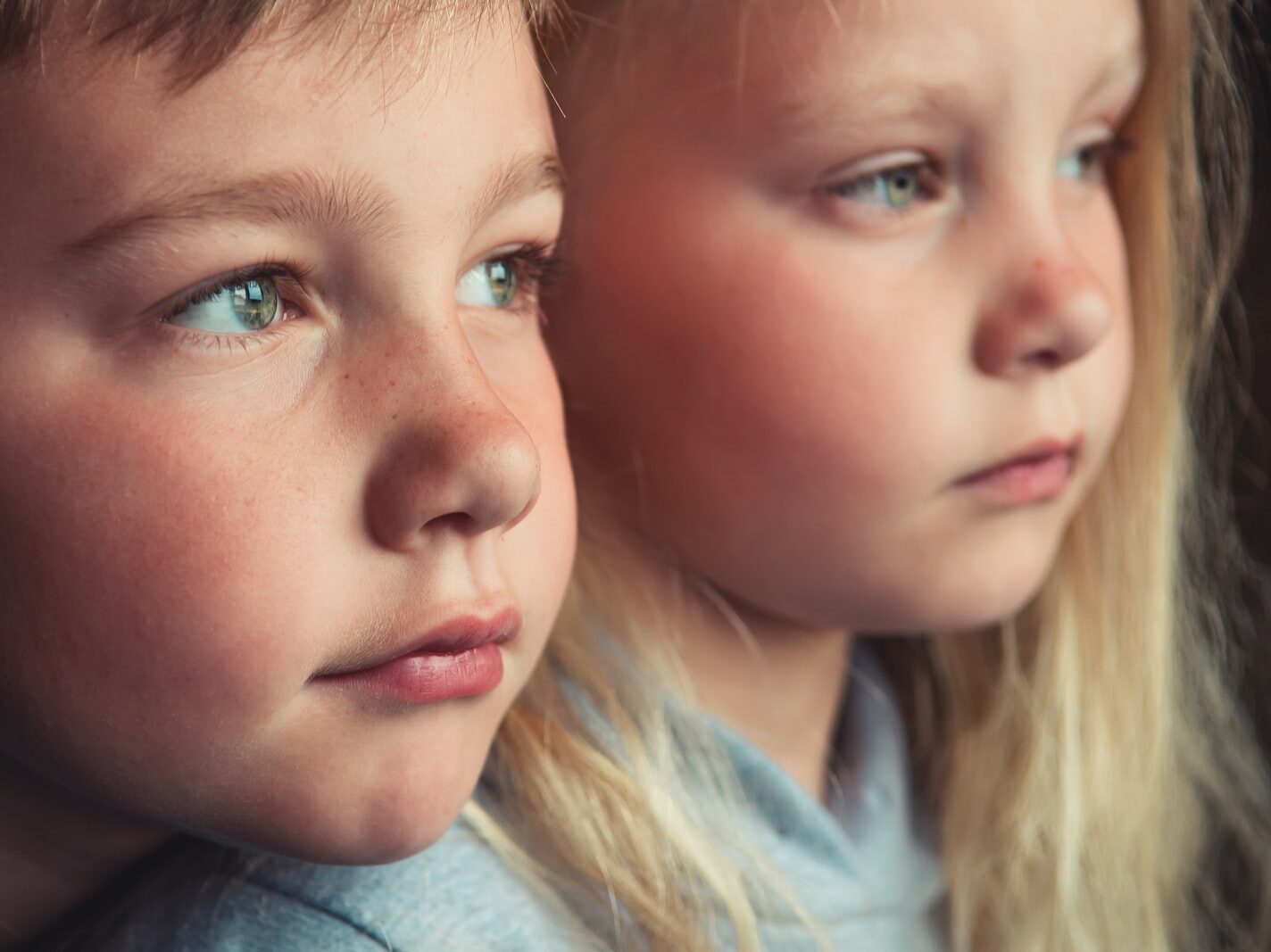 girl in gray crew neck shirt