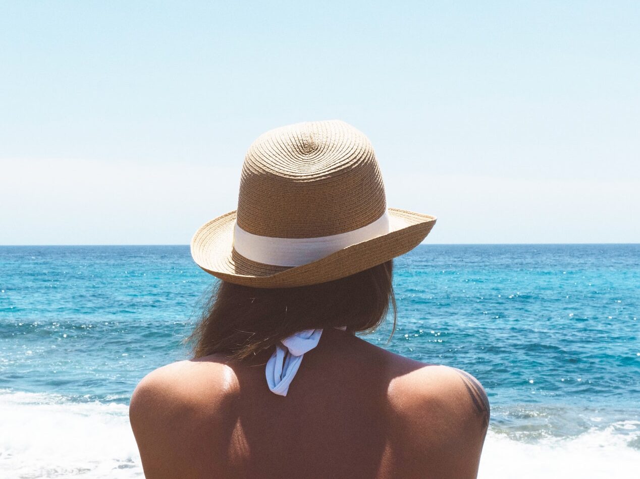woman standing on beach