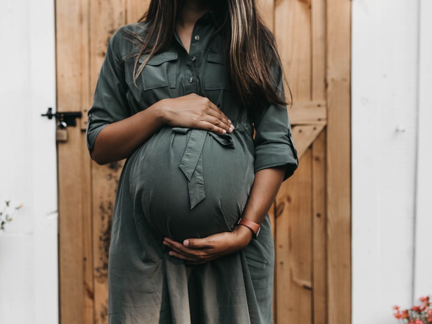 pregnant near door