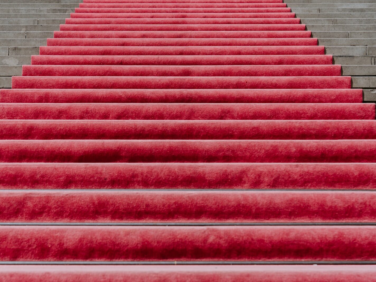 red rug on stairs