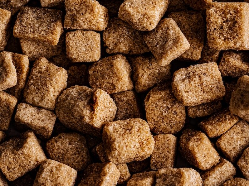 brown and black stone fragments