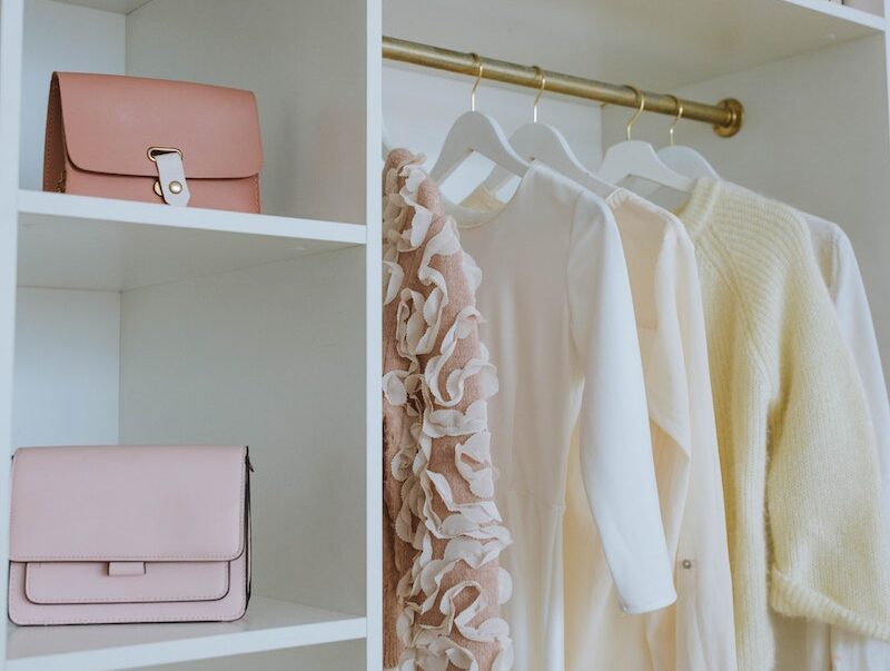 A White Wooden Closet of a Woman