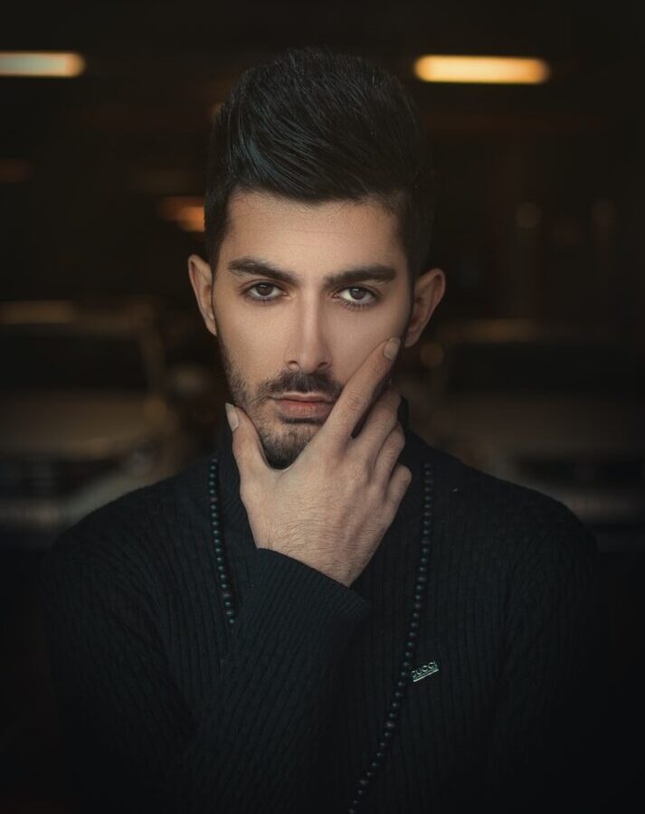 man in black long sleeve shirt