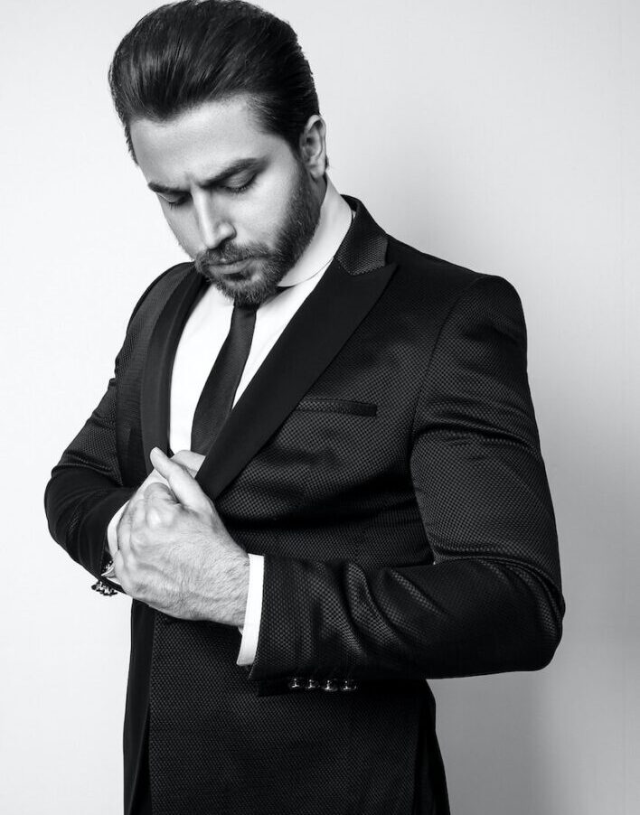 man in black suit jacket