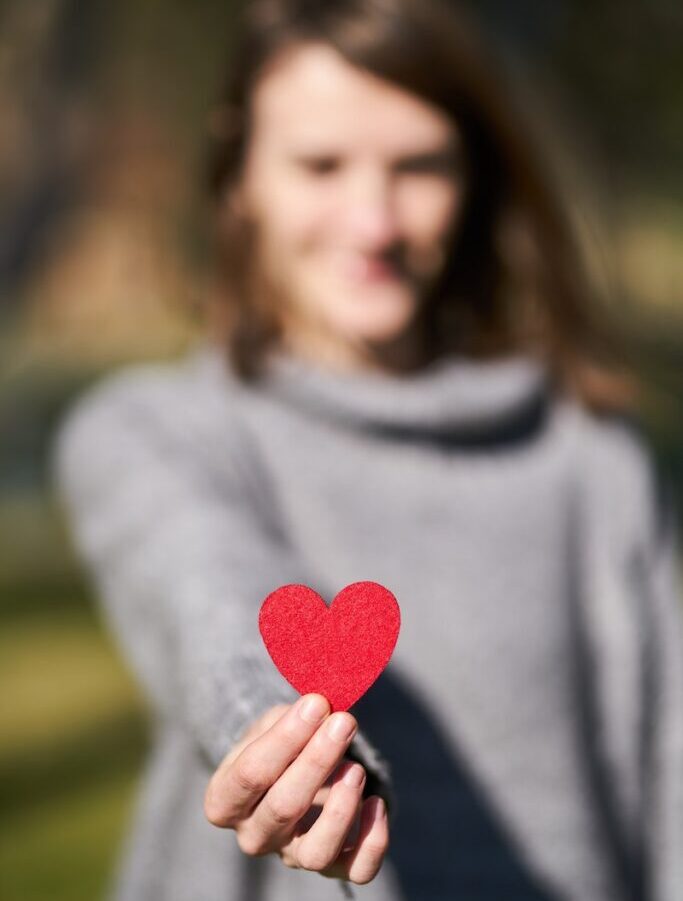 Macro Shot Of Heart Shaped Cut Out