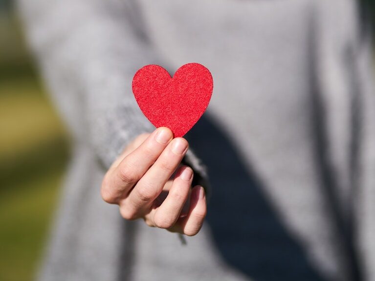 Macro Shot Of Heart Shaped Cut Out