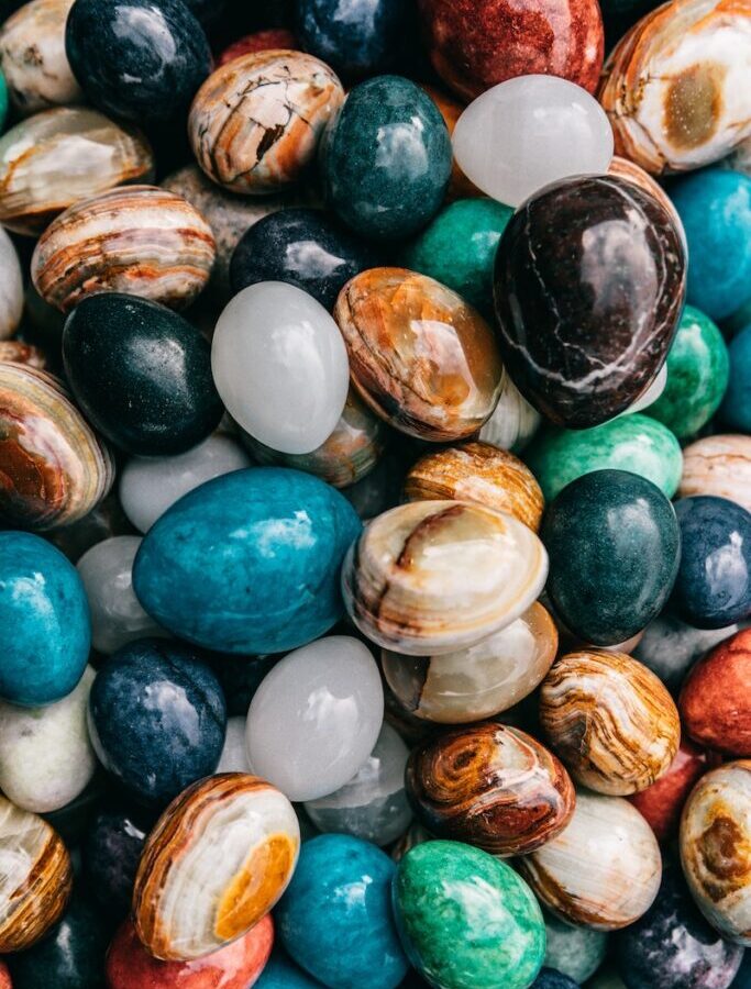 Heap of shiny colorful stones