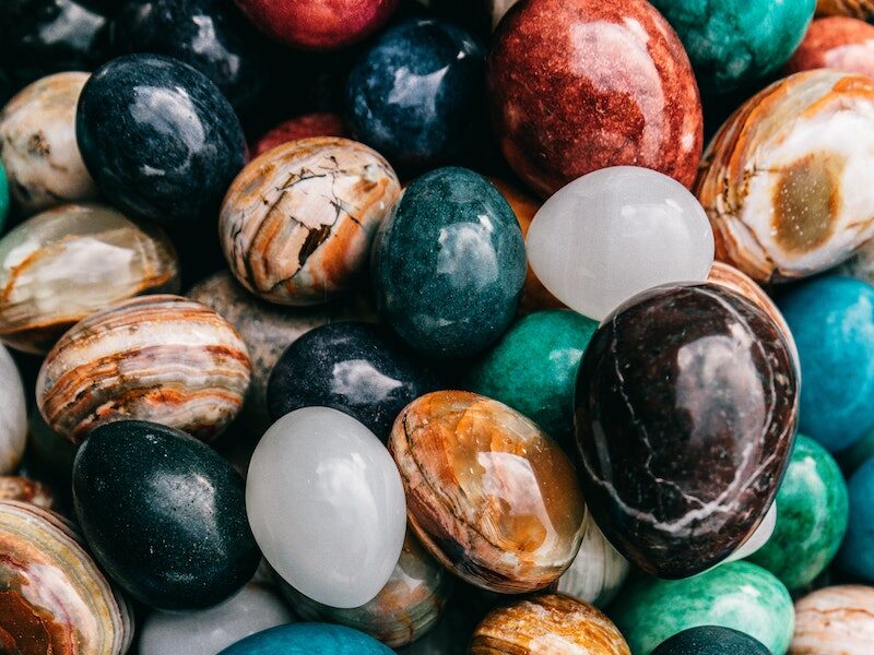 Heap of shiny colorful stones