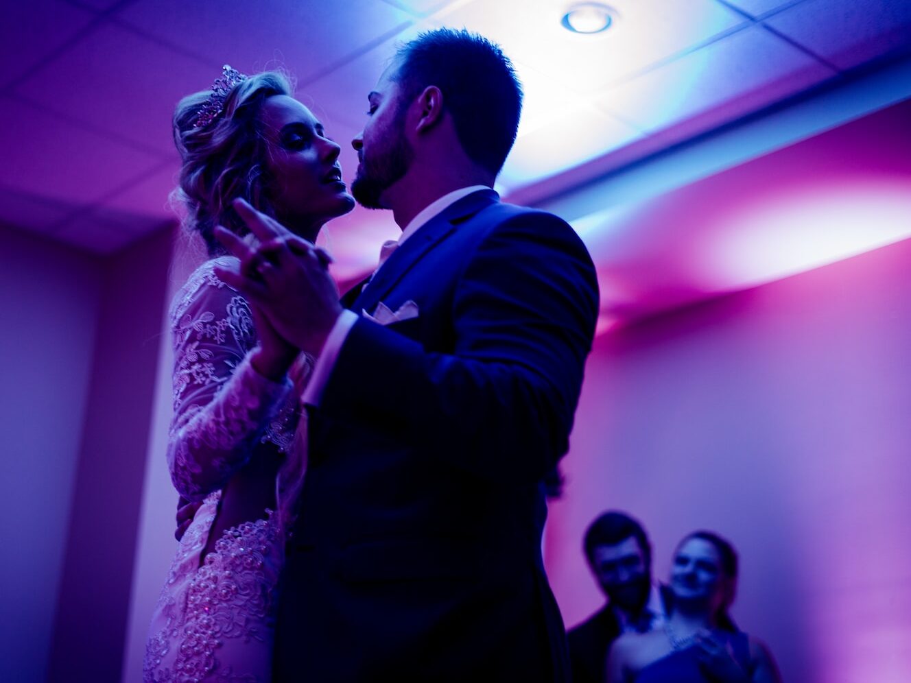 man and woman facing each other