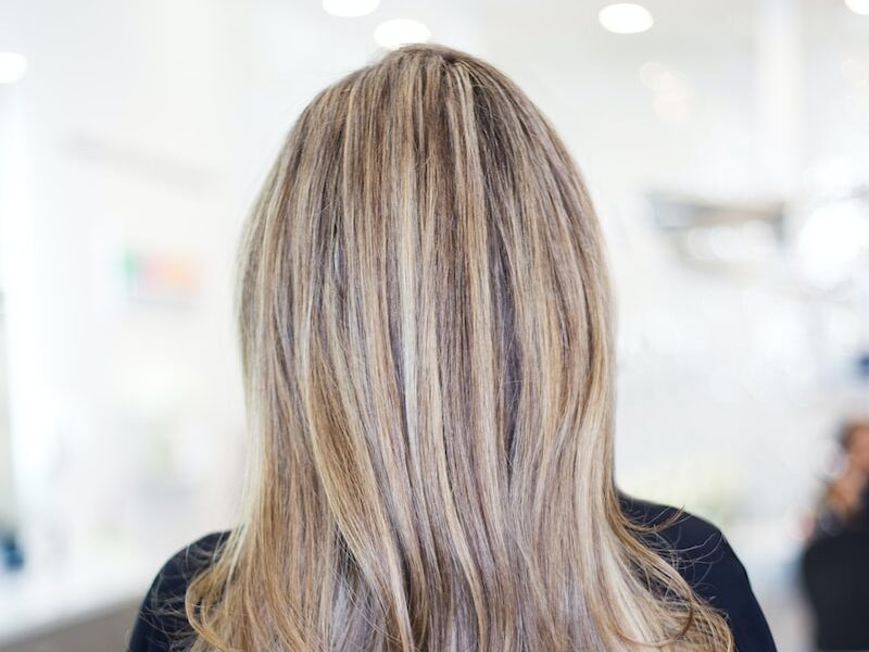 person wearing black top