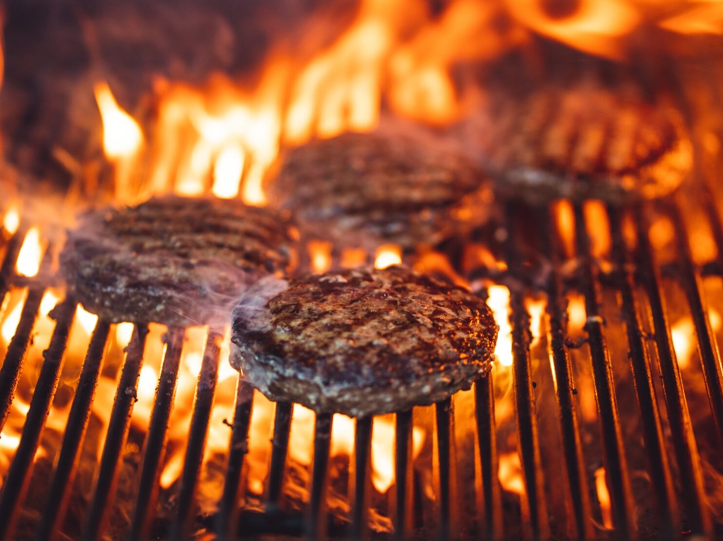 burger patty being cooked