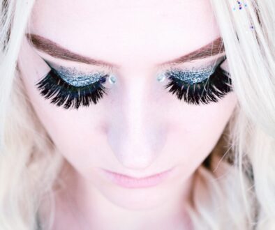 woman showing black eyelashes