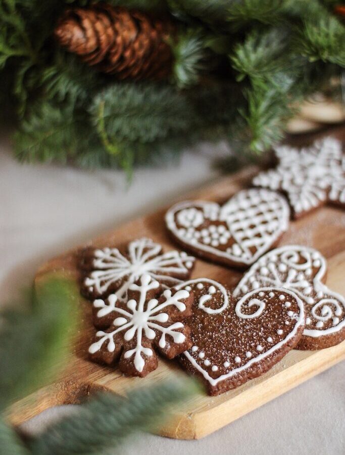 Gingerbread Cookies on Cutting Board