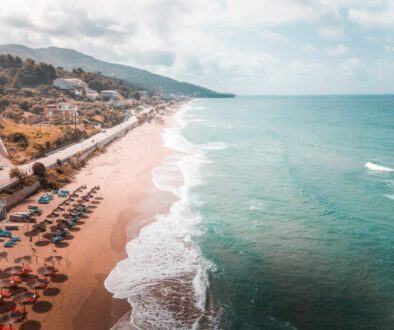 patio umbrellas on beach
