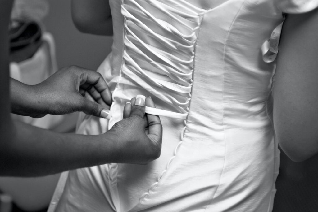 white and brown striped textile