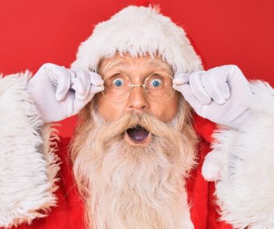 santa claus with red background