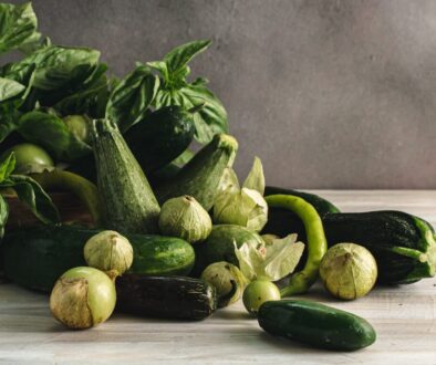 green vegetable on white wooden table