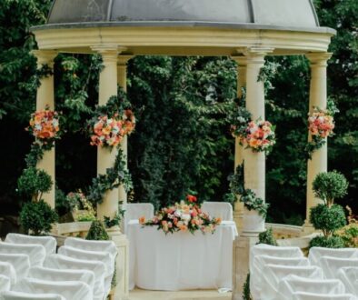 gray and beige gazebo near green leafed tree