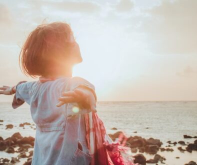 woman spreading her arms