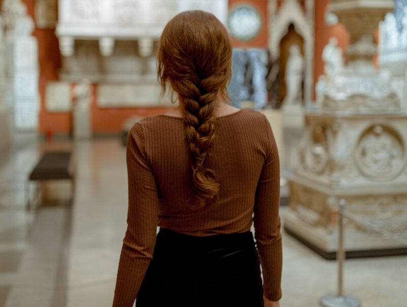 Back of a Girl Wearing Braided Hair