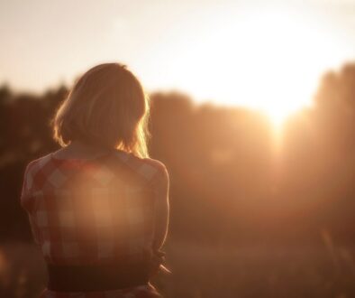 woman, person, sunset