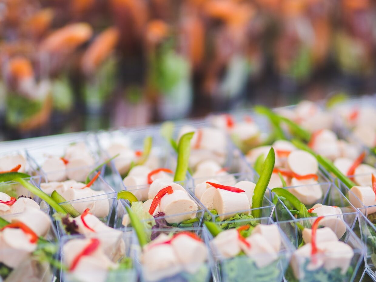 Various snacks on table