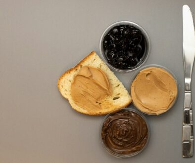 a sandwich with peanut butter and jelly on it