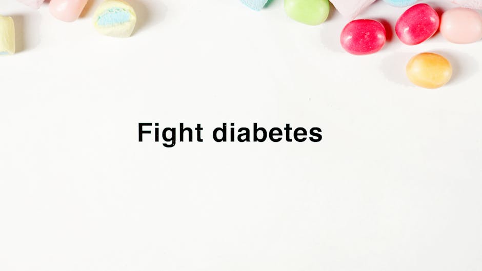 Promote diabetes awareness with vibrant candies on white background.